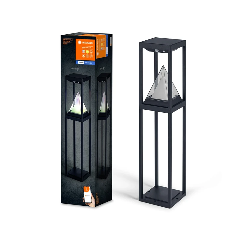 LEDVANCE LDV Smart+Bluetooth Outdoor Solar Alps Pollard IP44 15CMX15CMX70CM, 6 W, Black