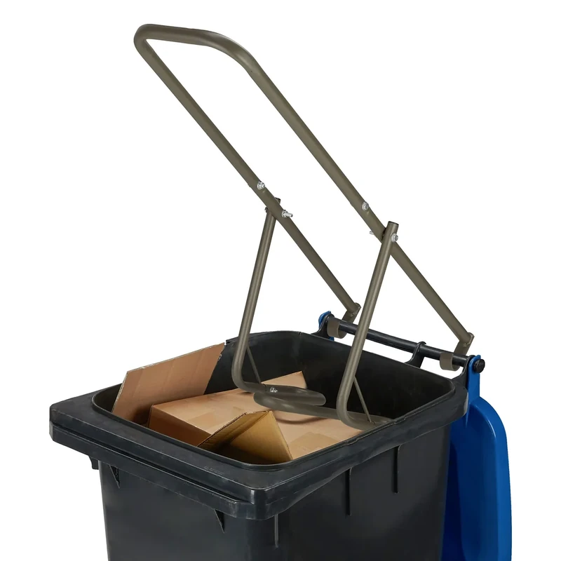 Relaxdays Rubbish Press For Wheelie Bins, Household Waste Compressor, Manual, Recycling Compactor, Steel, Brown