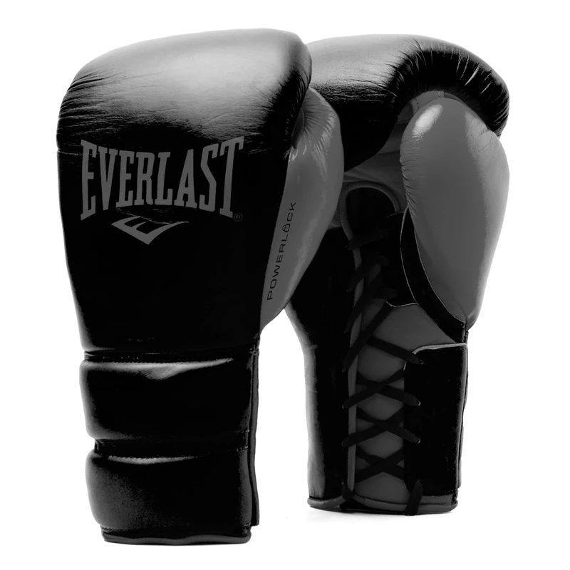 Everlast Unisex Adult Boxing Gloves Powerlock 2 Pro Lace Training Gloves, Black, 14 oz