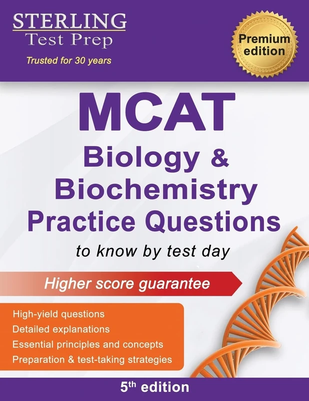 Sterling Test Prep MCAT Biology & Biochemistry Practice Questions: High Yield MCAT Questions (MCAT Science Preparation) - Image 1