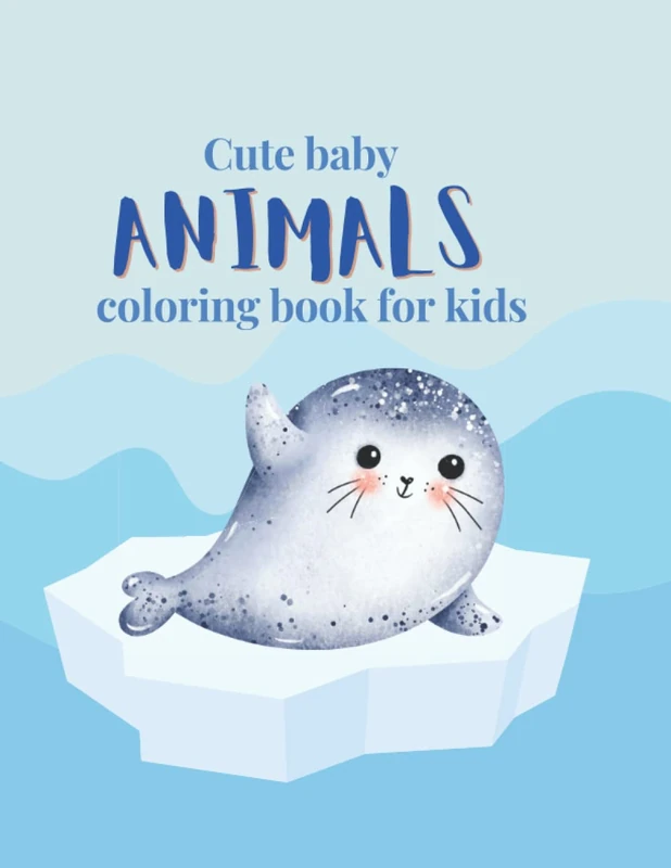 Cute baby animals coloring book for kids