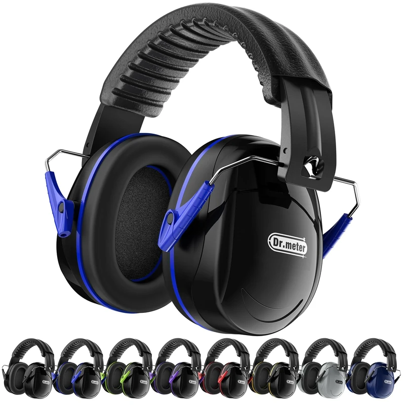 Dr.meter Ear Defenders Adults, SNR 31dB Noise Reduction Earmuffs with with Adjustable Headband Double Layers Hearing Protection for Gardening Hunting Construction Yard Work Carry Bag included