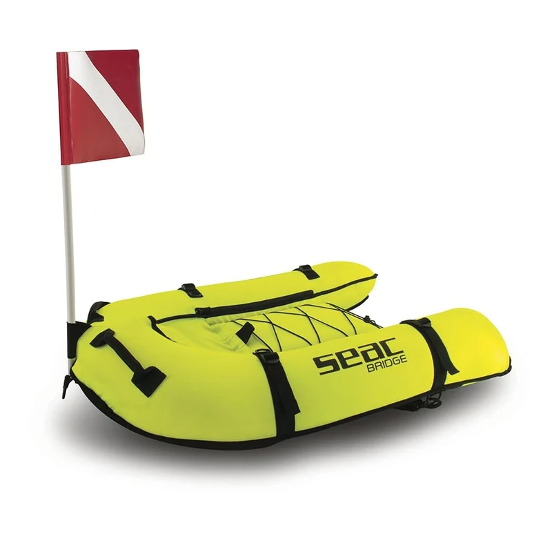SEAC Bridge, Inflatable Float for freediving and spearfishing, with shoulder straps, 37.4 x 27.5 in