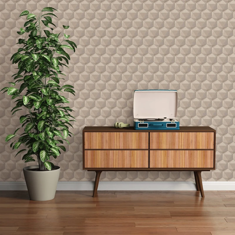 A.S. Création Nara 387485 Non-Woven Wallpaper Geometric Beige Grey 10.05 m x 0.53 m Made in Germany