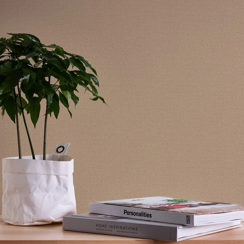 A.S. Création Nara 387443 Non-Woven Wallpaper Plain Beige Brown 10.05 m x 0.53 m Made in Germany