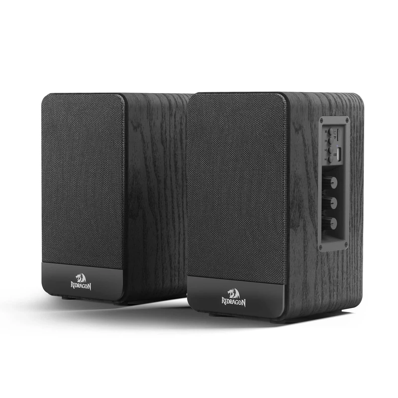 Redragon GS813 2.0 Channel Wireless PC Speaker with 20W Output Power, 5.0/3.5mm BT AUX Port, Enhanced Bass and Treble Control, Support TF Card/USB Flash Drive