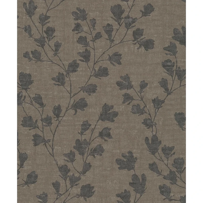 A.S. Création Nara 387472 Non-Woven Wallpaper Floral Grey Black 10.05 m x 0.53 m Made in Germany Brown