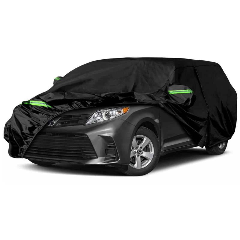 Waterproof Car Cover Replace for 2003-2022 Toyota Sienna Minivan, 6 Layers All Weather Car Covers with Zipper Door & Windproof Bands for Snow Rain Dust Hail Protection (Sienna)