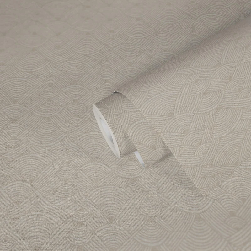 A.S. Création Artdeco Greige Nara 387425 Non-Woven Wallpaper 10.05 m x 0.53 m Made in Germany White