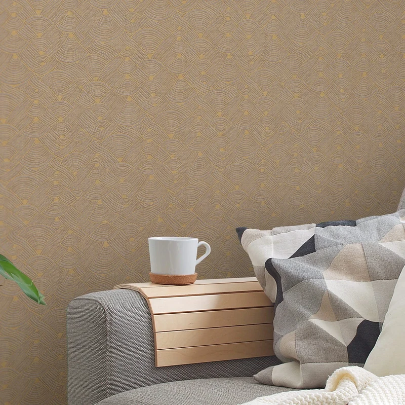 A.S. Création Artdeco Nara 387422 Non-Woven Wallpaper Yellow Gold Beige 10.05 m x 0.53 m Made in Germany