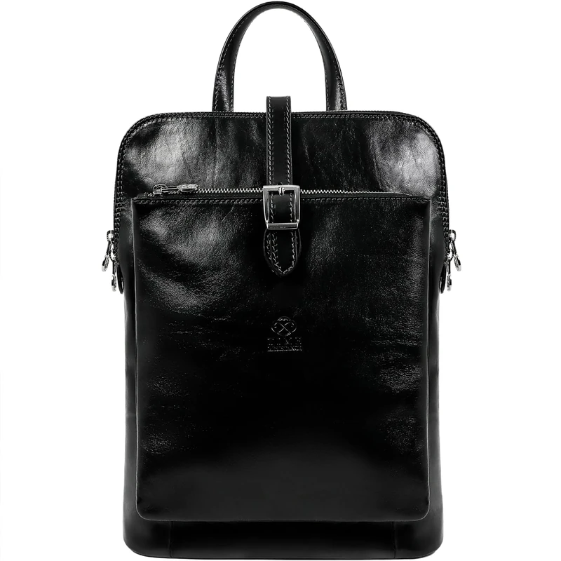 Time Resistance Leather Backpack Convertible to Shoulder Bag Full Grain Real Leather Travel Satchel Rucksack