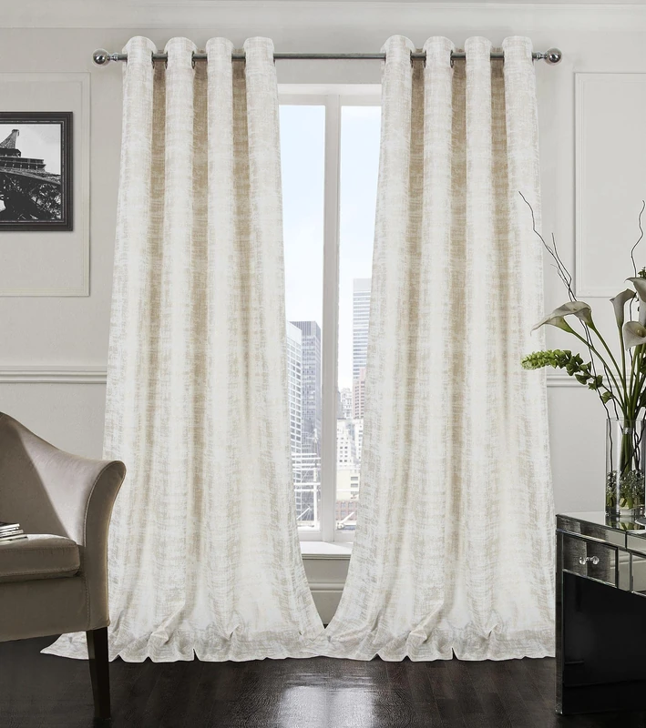 always4u White Soft Velvet Curtains 120 Inch Length Long Luxury Bedroom Curtains Silver Foil Print Window Treatments for Living Room Bedroom Set of 2