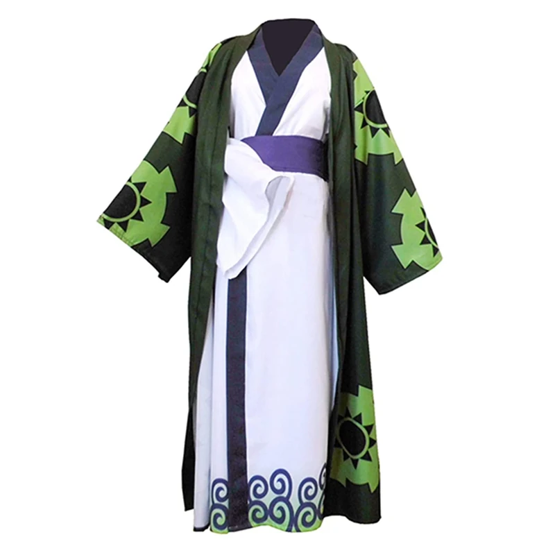 Roronoa Zoro Cosplay Costume Anime Wano Country Deluxe Cloak Robe Kimono Halloween Outfit