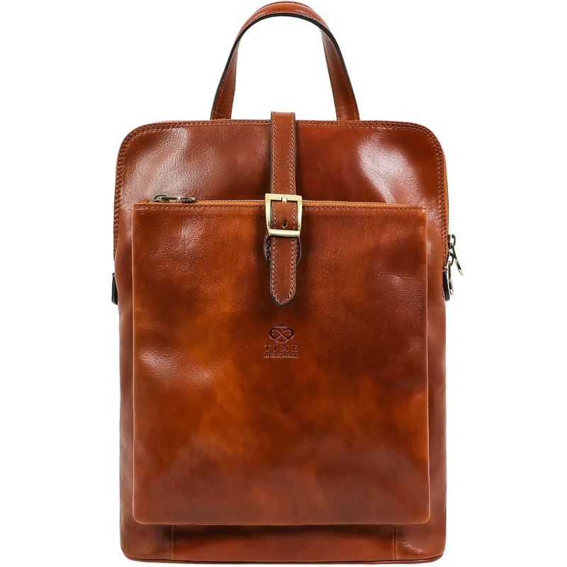 Time Resistance Leather Backpack Convertible to Shoulder Bag Full Grain Real Leather Travel Satchel Rucksack