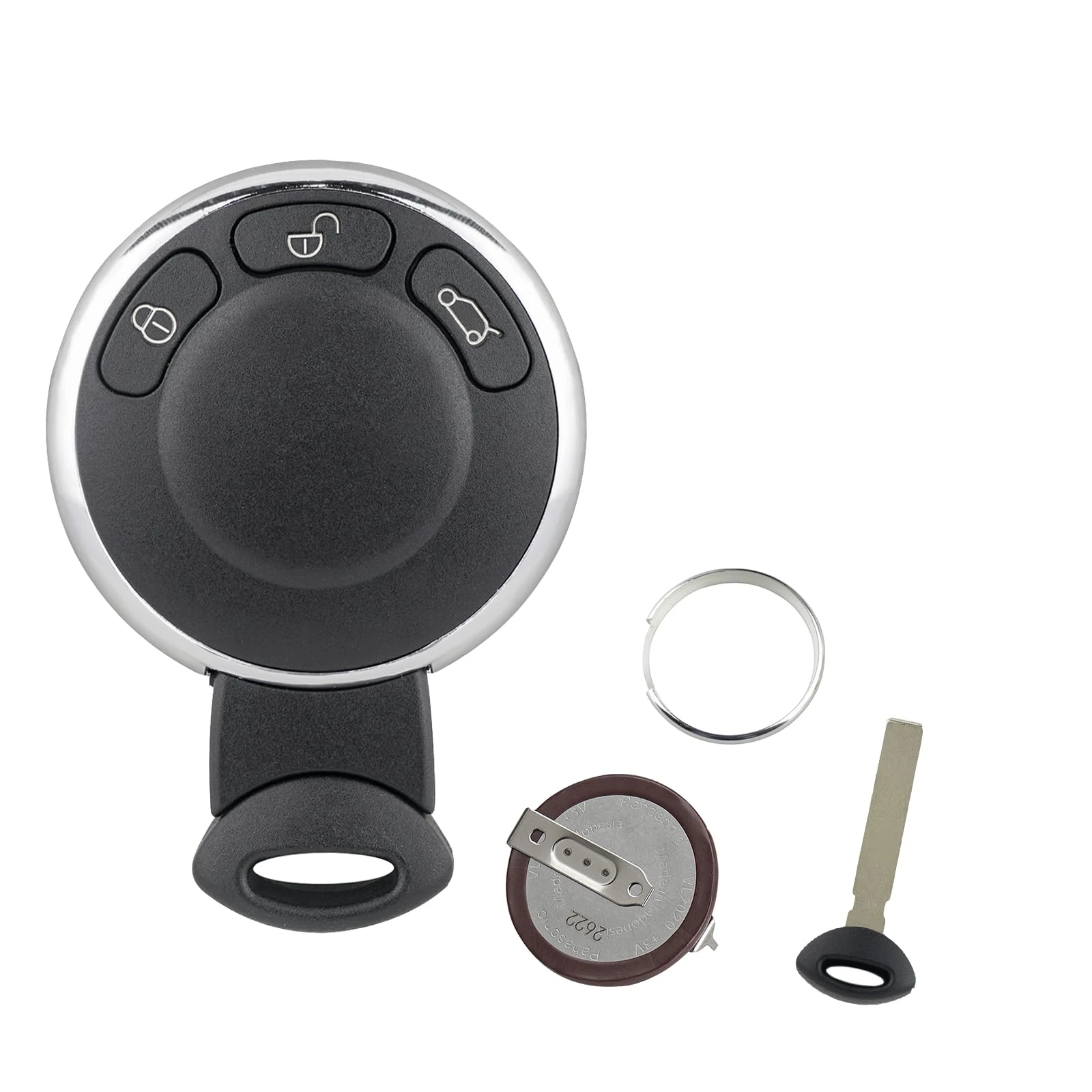 3 Buttons Mini Cooper Key Fob with VL2020 Battery Mini Car Key Mini R56 R57 R60 Countryman Key Shell with Uncut Blade