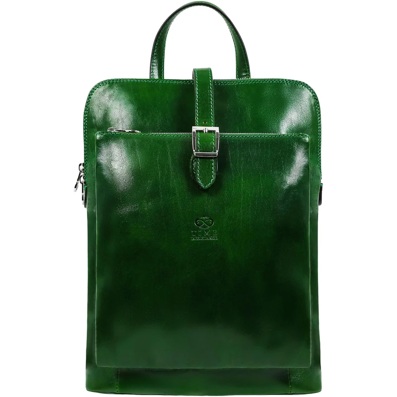 Time Resistance Leather Backpack Convertible to Shoulder Bag Full Grain Real Leather Travel Satchel Rucksack