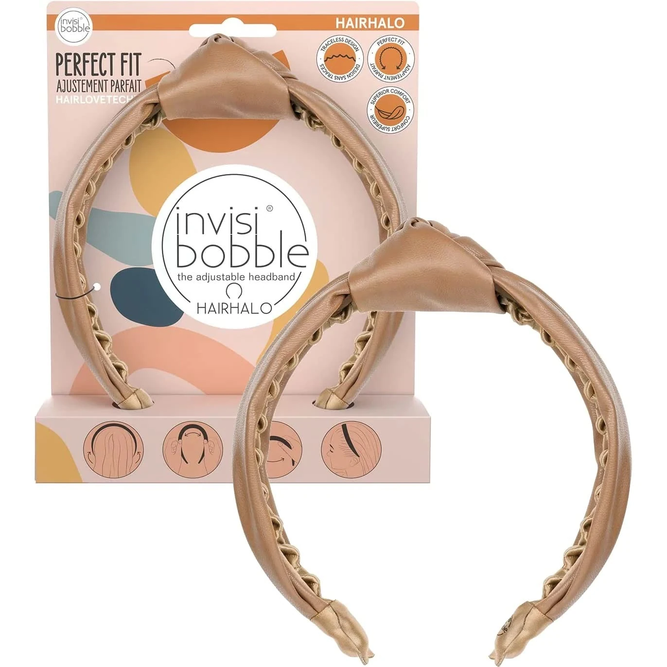 INVISIBOBBLE HAIRHALO HELLO PUMPKIN - FALL IN LOVE faux leather hair band