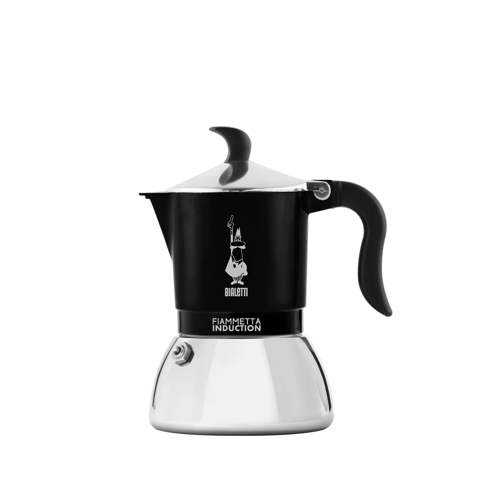 Bialetti Fiammetta Induction Coffee Maker, 4 Cups (150 ML), Suitable for All Cookers, Elegant Design, Black