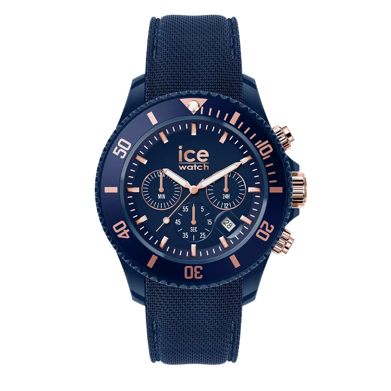 ICE-WATCH - ICE chrono Blue rose-gold - Men's wristwatch with silicon strap - Chrono - 020621 (Large)