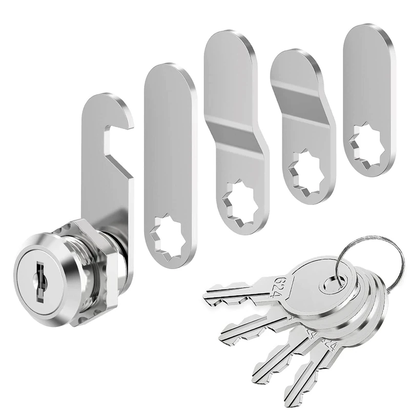 VOCIBO® 4-Keys Letterbox Lock Plate - 16mm, 18mm, Drawer & Cabinet Lever Lock for Letterboxes & Lockers