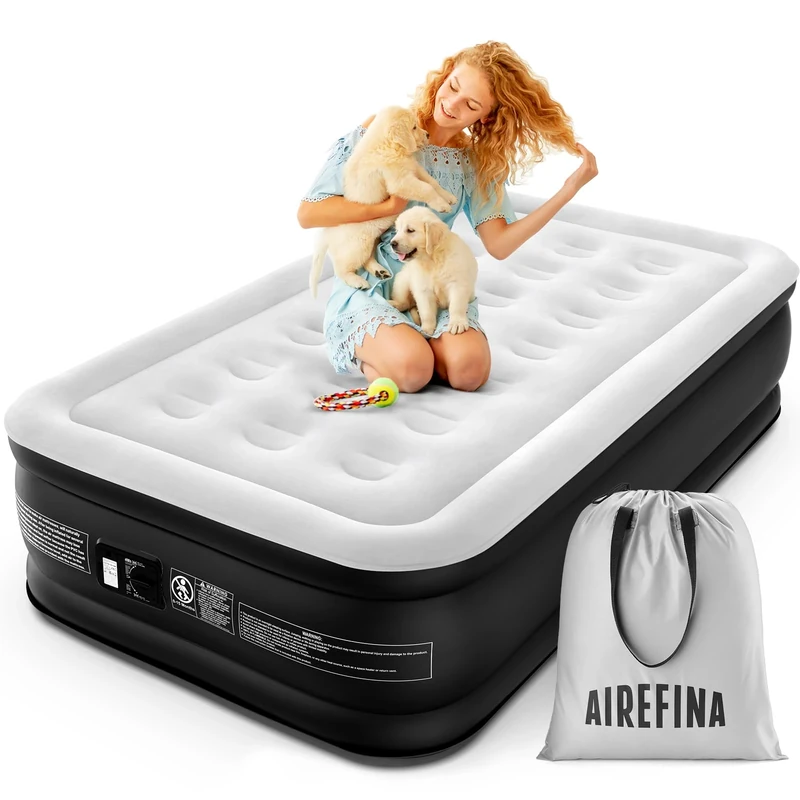 Airefina Single Air Mattress with Built-in Pump - 190x99x46cm