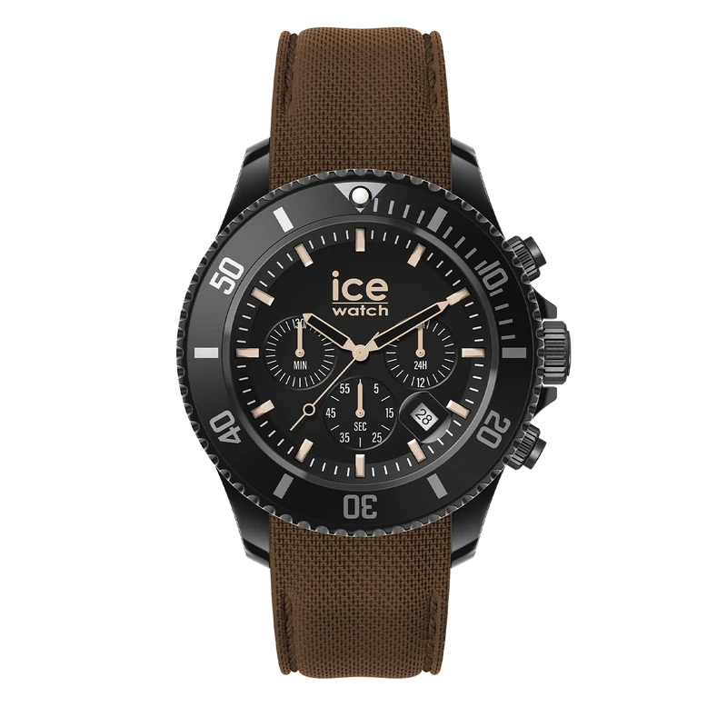 ICE-WATCH - ICE chrono Black brown - Men's wristwatch with silicon strap - Chrono - 020625 (Large)