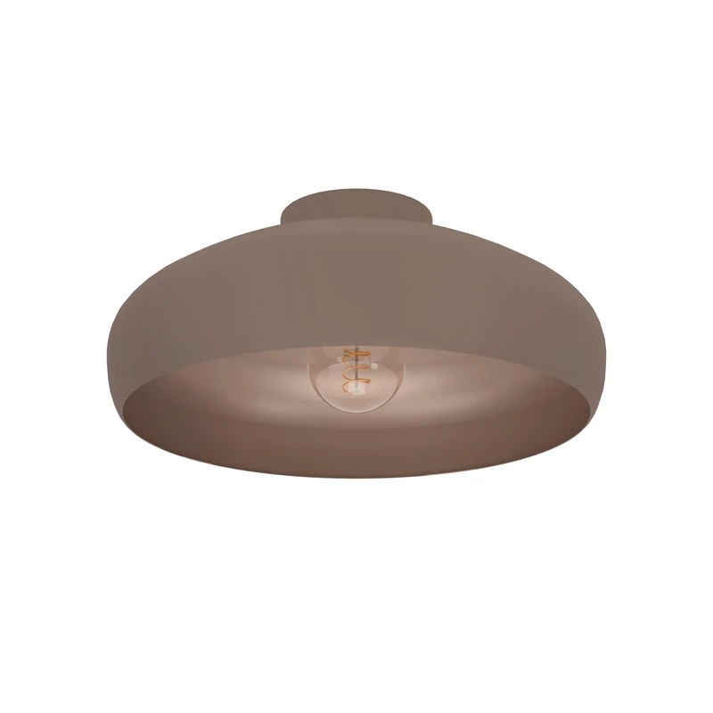 Eglo Ceiling Light Fitting Mogano, Round Flush Mount Ceiling lamp Made of Steel in Mocha Colour, Living Room, Kitchen, Hallway Lighting in Vintage and Scandinavian Design, E27 Socket