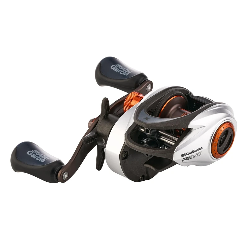 Abu Garcia Low Profile Baitcast Reel, Revo X Low Profile Reels, Predator Fishing, Fresh water Angler, Perch, Pike, Zander, Black/Silver, Robust & Lightweight, 8+1 Bearing Count, Low Profile