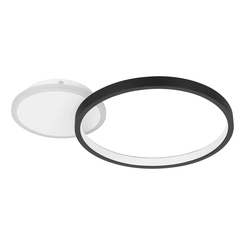 Eglo LED Ceiling spot Gafares, dimmable Ceiling Light Fitting with Remote Control, Round Living Room lamp Made of Black Aluminium and Steel in White and Black, Warm-Cool White
