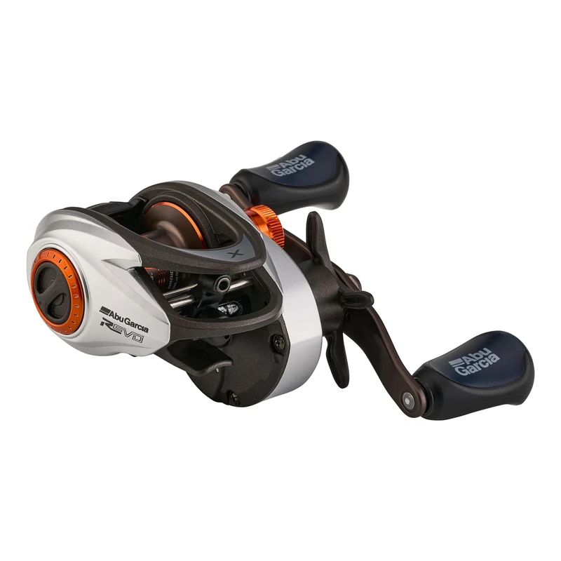 Abu Garcia Low Profile Baitcast Reel, Revo X Low Profile Reels, Predator Fishing, Fresh water Angler, Perch, Pike, Zander, Black/Silver, Robust & Lightweight, 8+1 Bearing Count, Low Profile