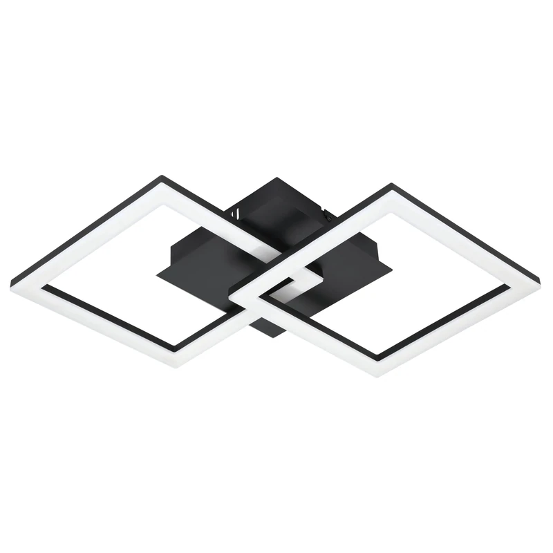 Eglo Connect.z Smart Home LED Ceiling lamp Paranday-Z, 2 Light Zigbee Lighting, app and Voice Control Alexa, tunable White (Warm - Cool White), dimmable Spotlight, Black White, 21 x 12 in