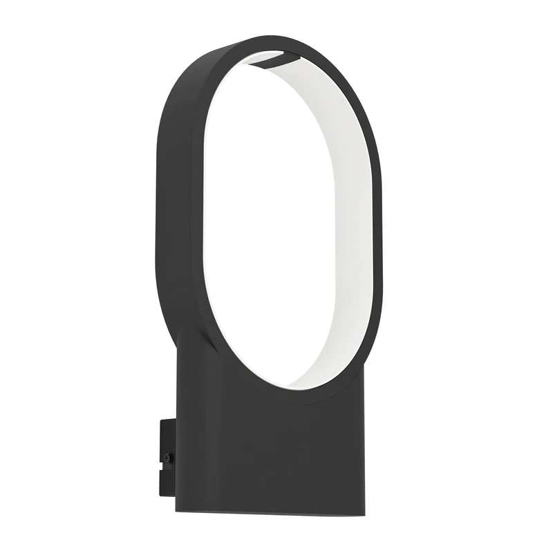 Eglo LED Wall Light Codriales, Oval Indoor lamp, Minimalist Living Room and Hallway Lighting Fixture, Black Aluminium and White Plastic, Warm White