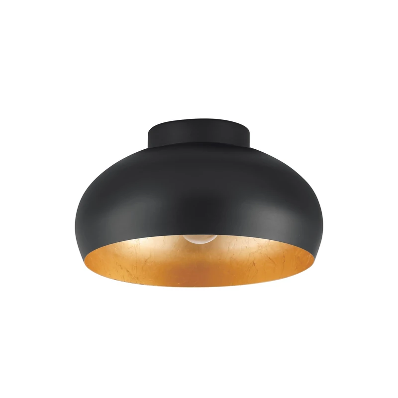 Eglo Mogano 2 Ceiling Light - Black and Gold Flush Mount