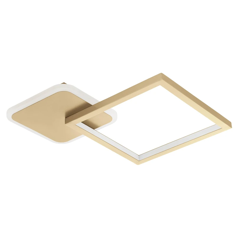 Eglo LED Ceiling spot Gafares, dimmable Ceiling Light Fitting with Remote Control, Square Living Room lamp Made of Black Aluminium and Steel in White and Gold, Warm-Cool White