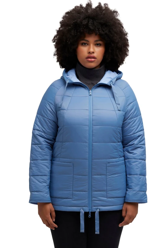 Ulla Popken Women's Reversible Jacket with Motif on The Back, Denim Blue, 20-22 - Image 1
