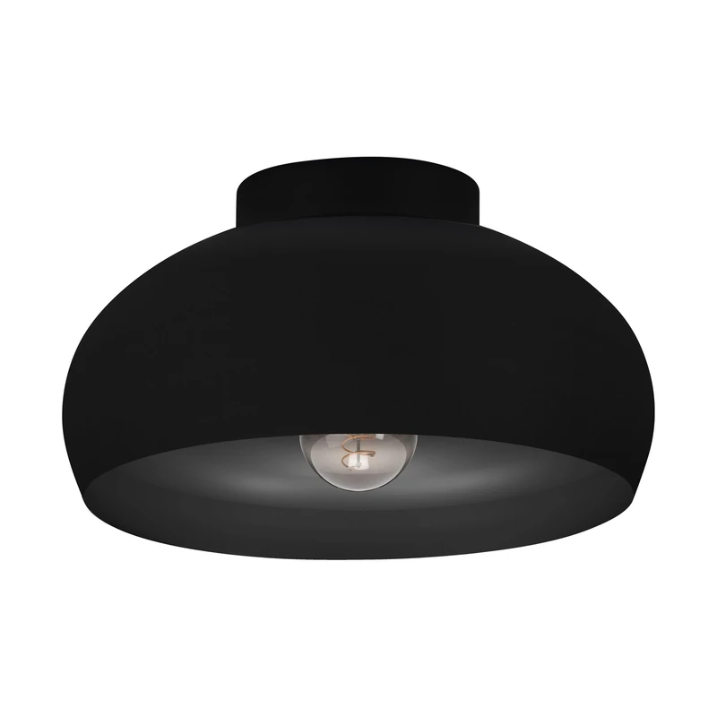 Eglo Ceiling Light Fitting Mogano 2, Flush Mount Ceiling lamp in Industrial Design, Living Room and Hallway Lighting Made of Black Metal, E27 Socket