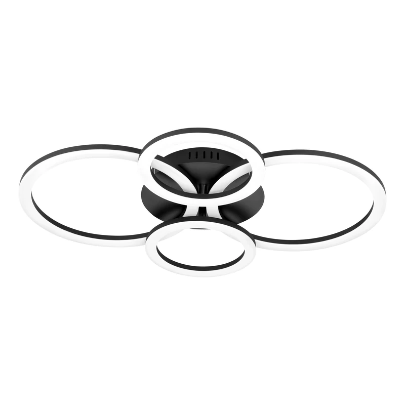 Eglo Connect.z Smart Home LED Ceiling lamp Parrapos-Z, 4 Light Zigbee Lighting, app and Voice Control Alexa, tunable White (Warm - Cool White), dimmable Spotlight, Black White, 24 x 18 in