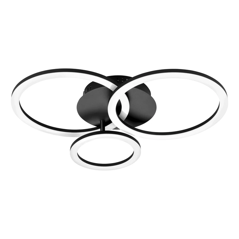 Eglo Connect.z Smart Home LED Ceiling lamp Parrapos-Z, 3 Light Zigbee Lighting, app and Voice Control Alexa, tunable White (Warm - Cool White), dimmable Spotlight, Black White, 22 x 18 in