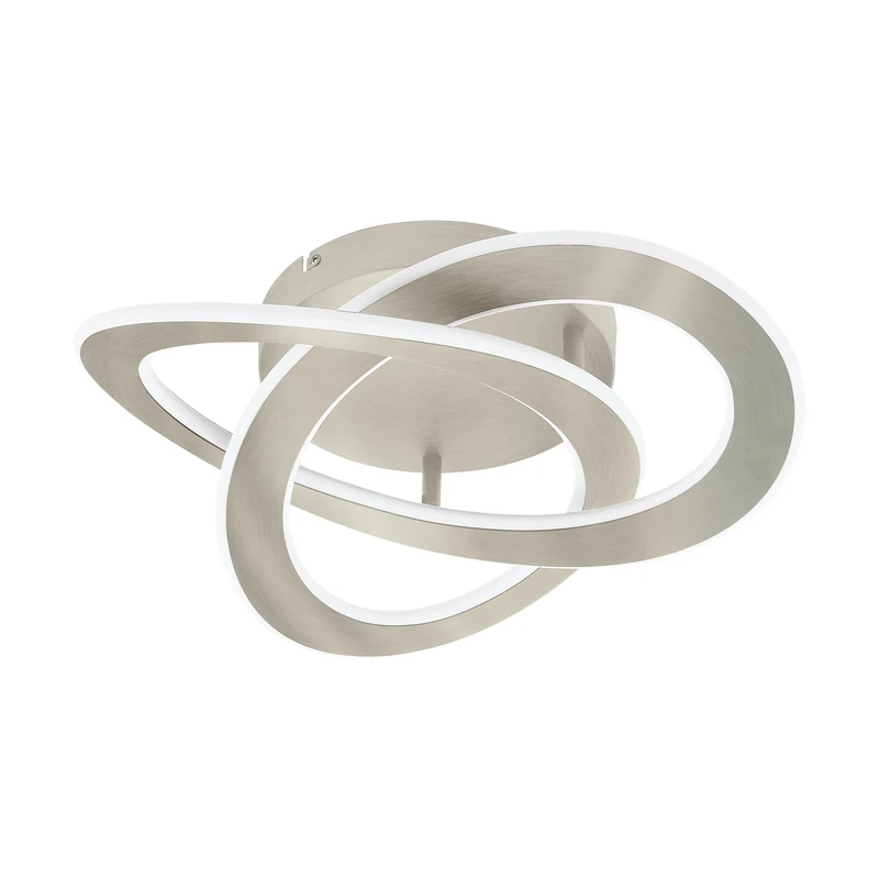 Eglo LED Ceiling spot Rolimare, Ceiling Light Fitting with Swirl Ribbons, Living Room lamp Made of Aluminium in Brushed Nickel and White Plastic, Neutral White