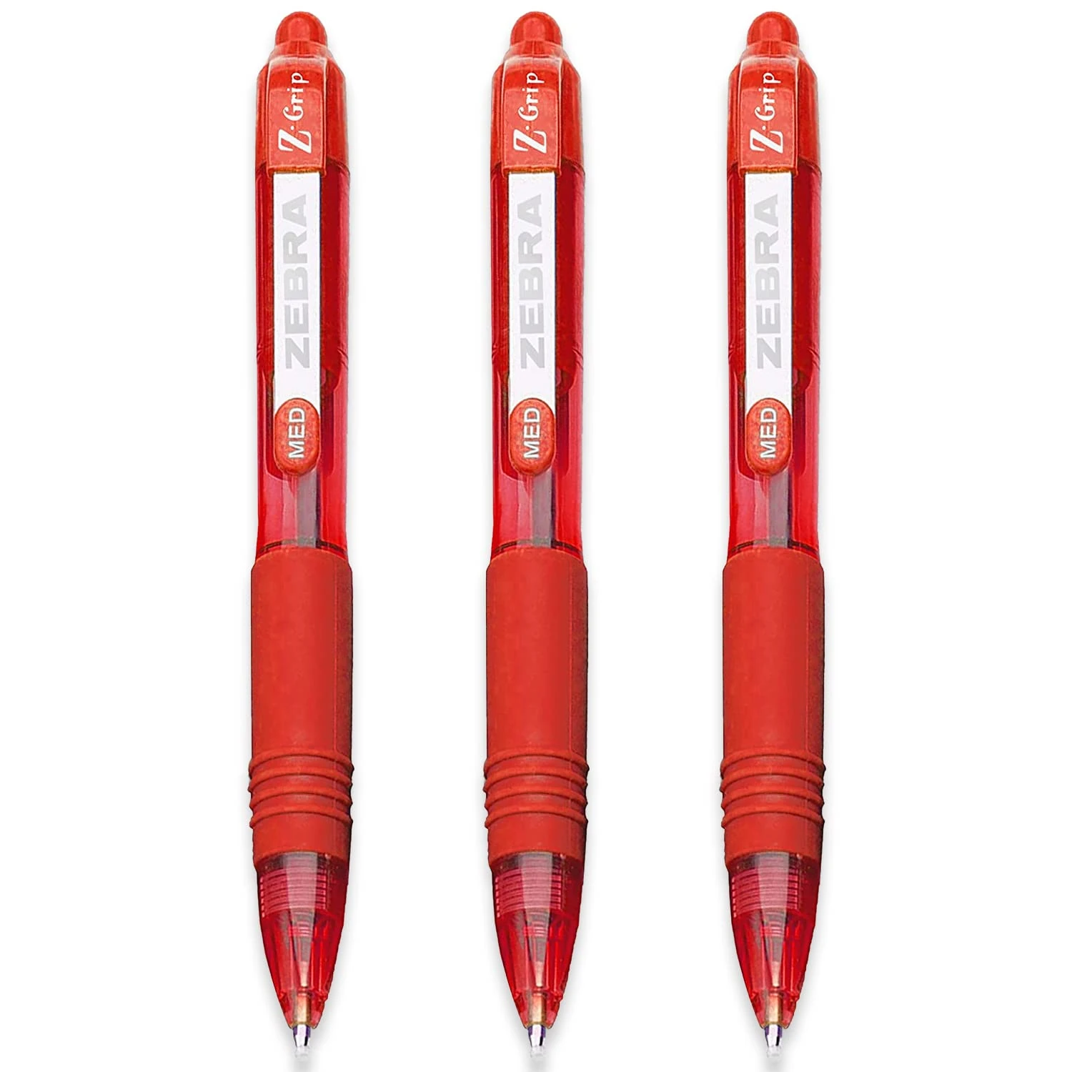 Zebra Z-Grip Smooth Mini Retractable Ballpoint Pens - 1.0mm - Red - Pack of 3