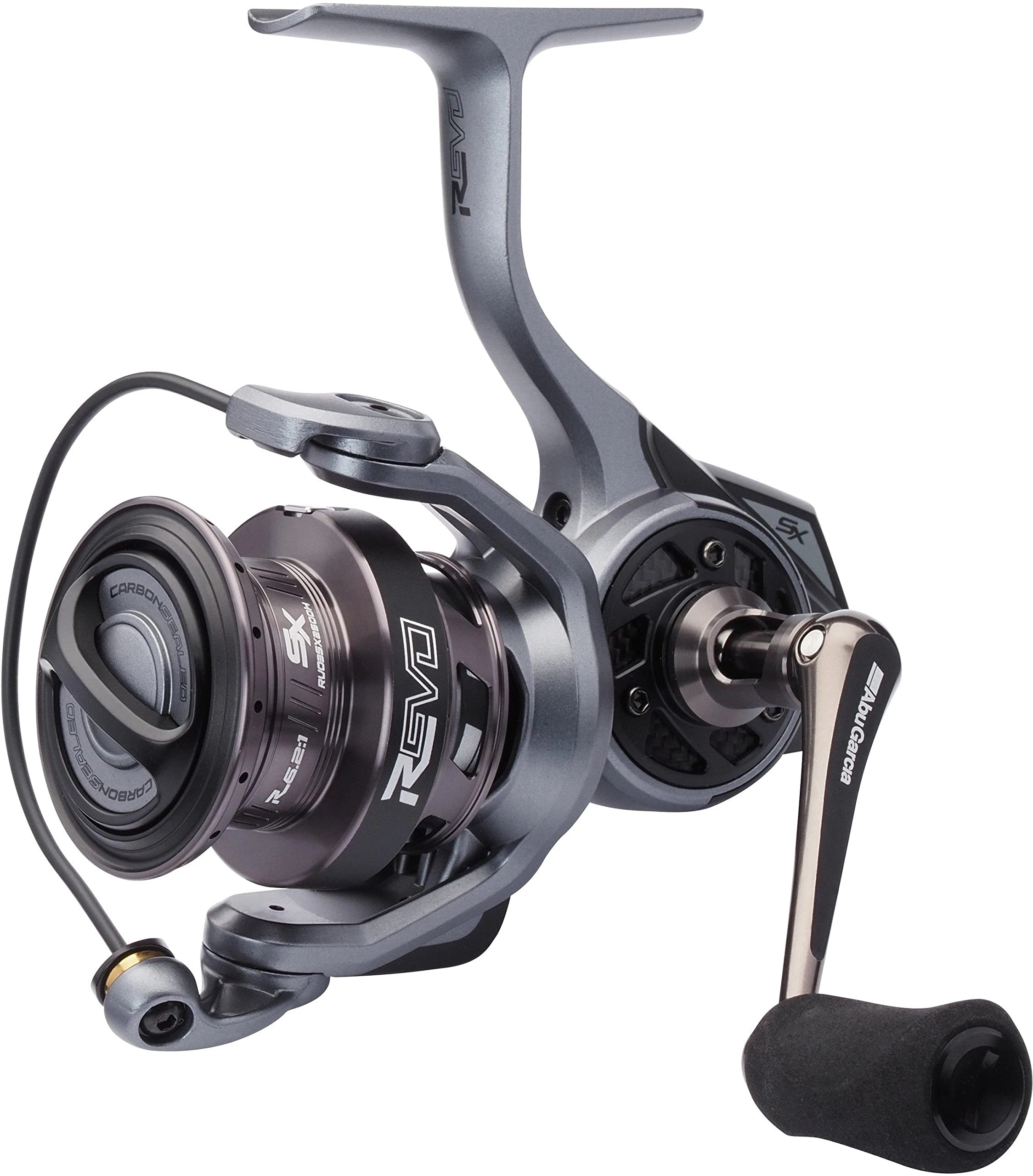 Abu Garcia Spinning Reel, Revo SX Spinning Reels, Predator Fishing, Fresh water Angler, Perch, Pike, Zander, Black/Grey, 5.1:1 Gear Ratio, Robust & Lightweight, 9+1 Bearing Count, 2500