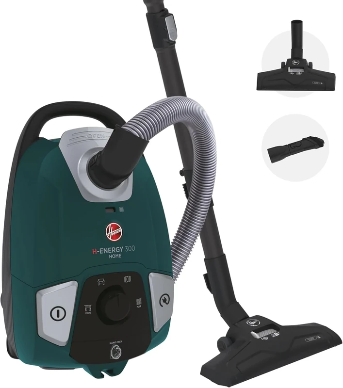 Hoover H-ENERGY 300 Cylinder Vacuum Cleaner - High Performance Small Corded Vacuum, 3.5L Bagged Canister, Hepa Filter, Compact to Store, 850w [HE310HM]