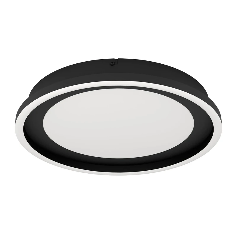 Eglo LED Ceiling spot Calagrano, dimmable Ceiling Light Fitting with Remote Control, Round Living Room lamp Made of Black Metal and White Plastic, Warm-Cool White