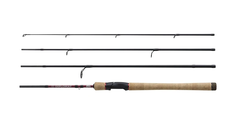 Abu Garcia Diplomat V2 Travel Fishing Rods, Designed to Pack Away Small for Easy Transport, 24T Carbon Blanks, Moderate to Fast Actions, Range of Casting Weights for All Fishing Styles