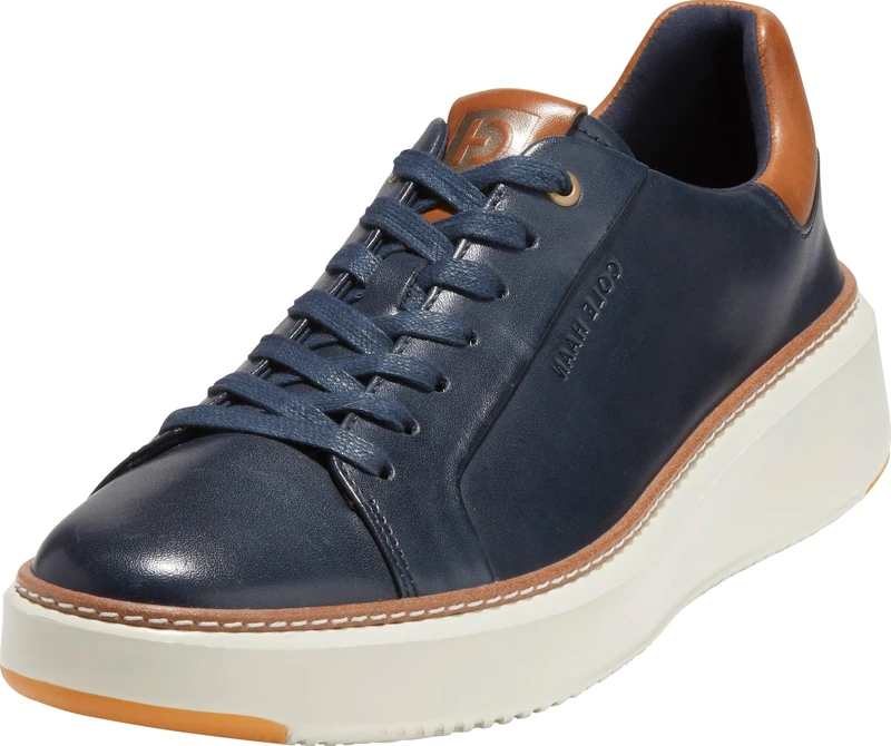 Cole Haan Mens GRANDPRØ TOPSPIN Sneaker,Navy Blazer Leather/Chestnut British tan/Ivory,9