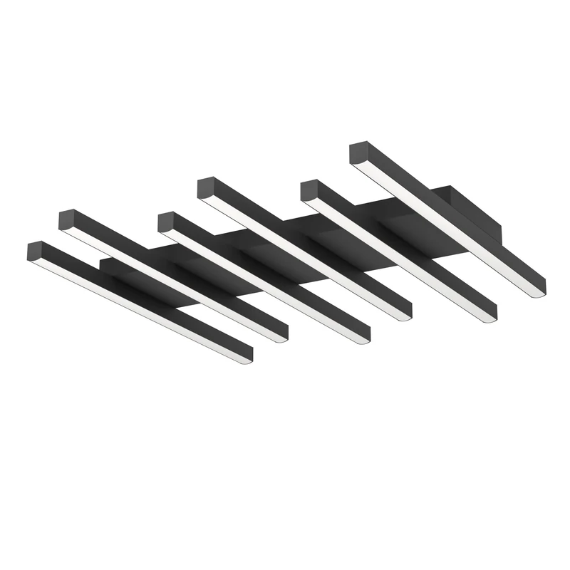 EGLO LED ceiling spot Padulari, dimmable ceiling light fitting with remote control, round living room and office lamp made of black metal and white plastic, warm-cool white