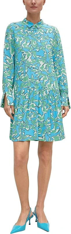 comma Women's 2128829 Dress, Blue 62c7, 14