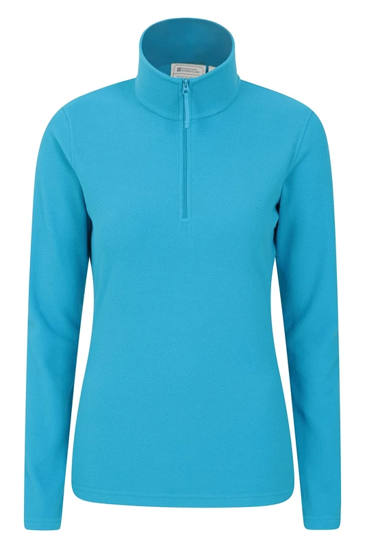 Mountain Warehouse Camber Half Zip Women's Fleece - Lightweight, Warm & Cosy Half Zip Sweatshirt - Best for Spring Summer, Camping, Outdoors, Travelling & Hiking Cobalt (Plain) S