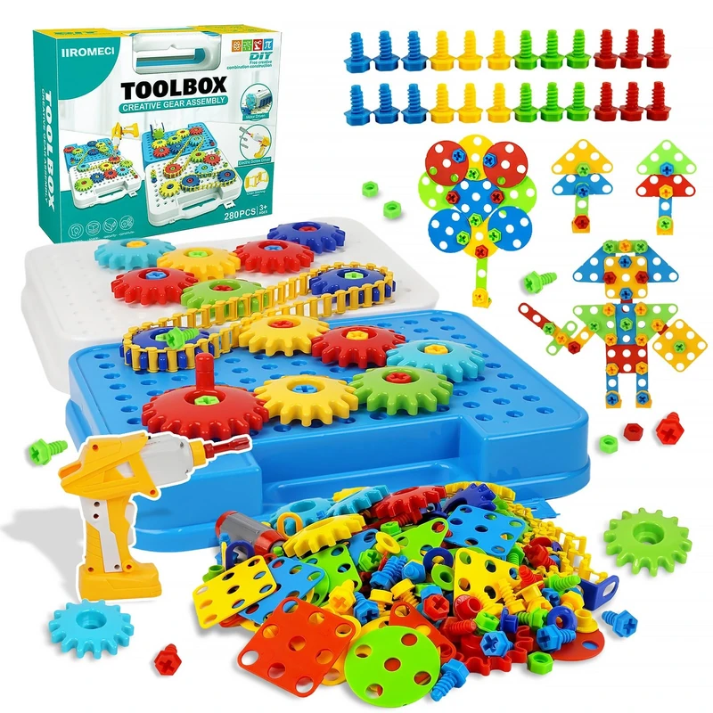 IIROMECI Gears Toys 4-8 - STEM Building Set with Gear Blocks
