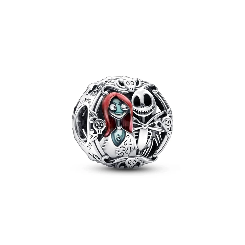 Pandora Disney Sally and Jack sterling silver charm with black, red and blue enamel